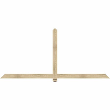 Ekena Millwork Eugene Rough Sawn Timber Gable Bracket, Douglas Fir, 96"W x 44"H x 2"D x 4"F, 11/12 Pitch GBW096X44X0204EUG00RDF